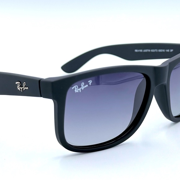 Ray-Ban Men’s Polarized Sunglasses RB4165 54m Black w/ Gradient Grey Lens - Picture 2 of 9